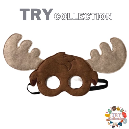 Jual [TRY COLLECTION] Topeng Mask Desain Hewan Rusa Besar Bahan Kain ...