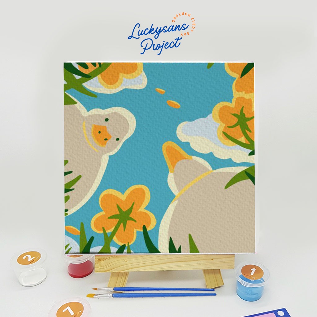 Jual DIY , Paint by number kit , alat bantu melukis , pait by number animal , paint by number