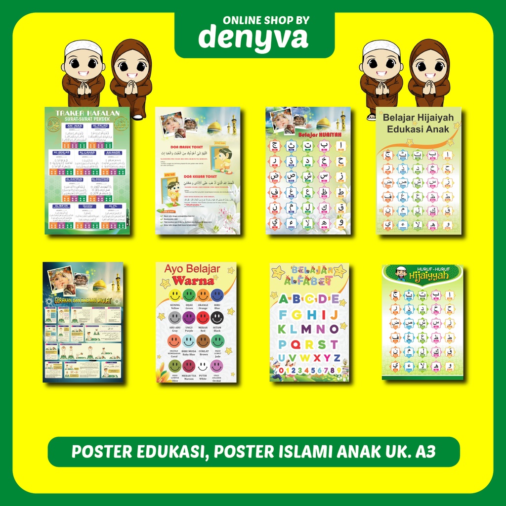 Jual A3 POSTER EDUKASI ANAK, POSTER ISLAMI, POSTER BELAJAR ANAK, POSTER ...