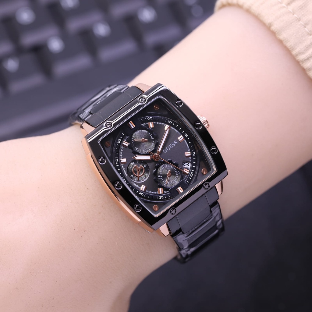 Jual New Arrival-Jam Tangan Wanita Guess Model Analog Body Kotak Rantai ...