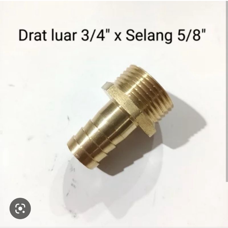 Jual sambungan drat luar METRIC M25*1.75 ke selang 5/8 thread ulir ...