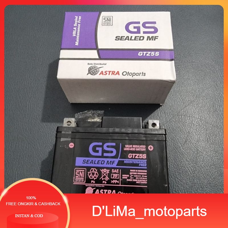 Jual AKI MOTOR GS ASTRA OTOPARTS ASLI GTZ5S AKI MOTOR YAMAHA MIO SOUL