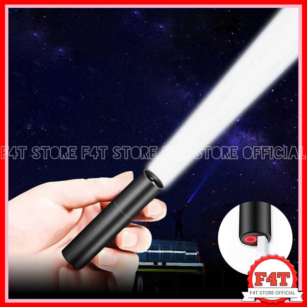 Jual Senter Led Mini Super Terang Jarak Jauh Rechargable Telescopic ...