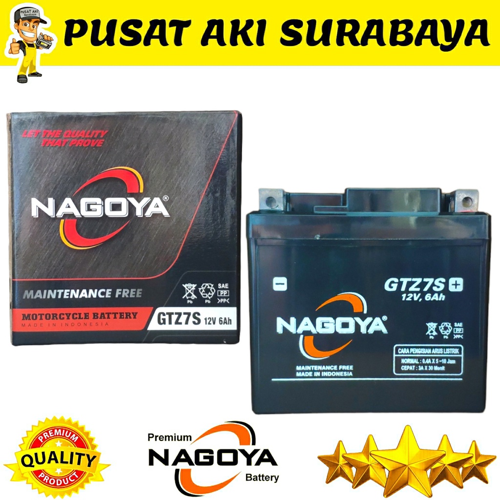 Jual EXCLUSIVE ASLI NAGOYA GTZ7S PUSAT AKI SURABAYA ACCU KERING MF