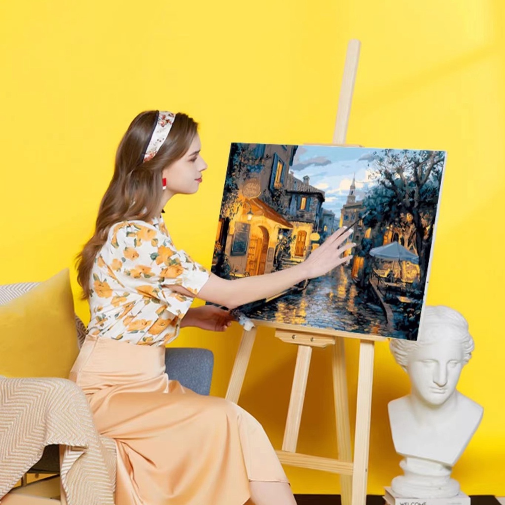 Jual DIY Painting Canvas Paint By Number kit Lukisan 40x50cm | Shopee ...