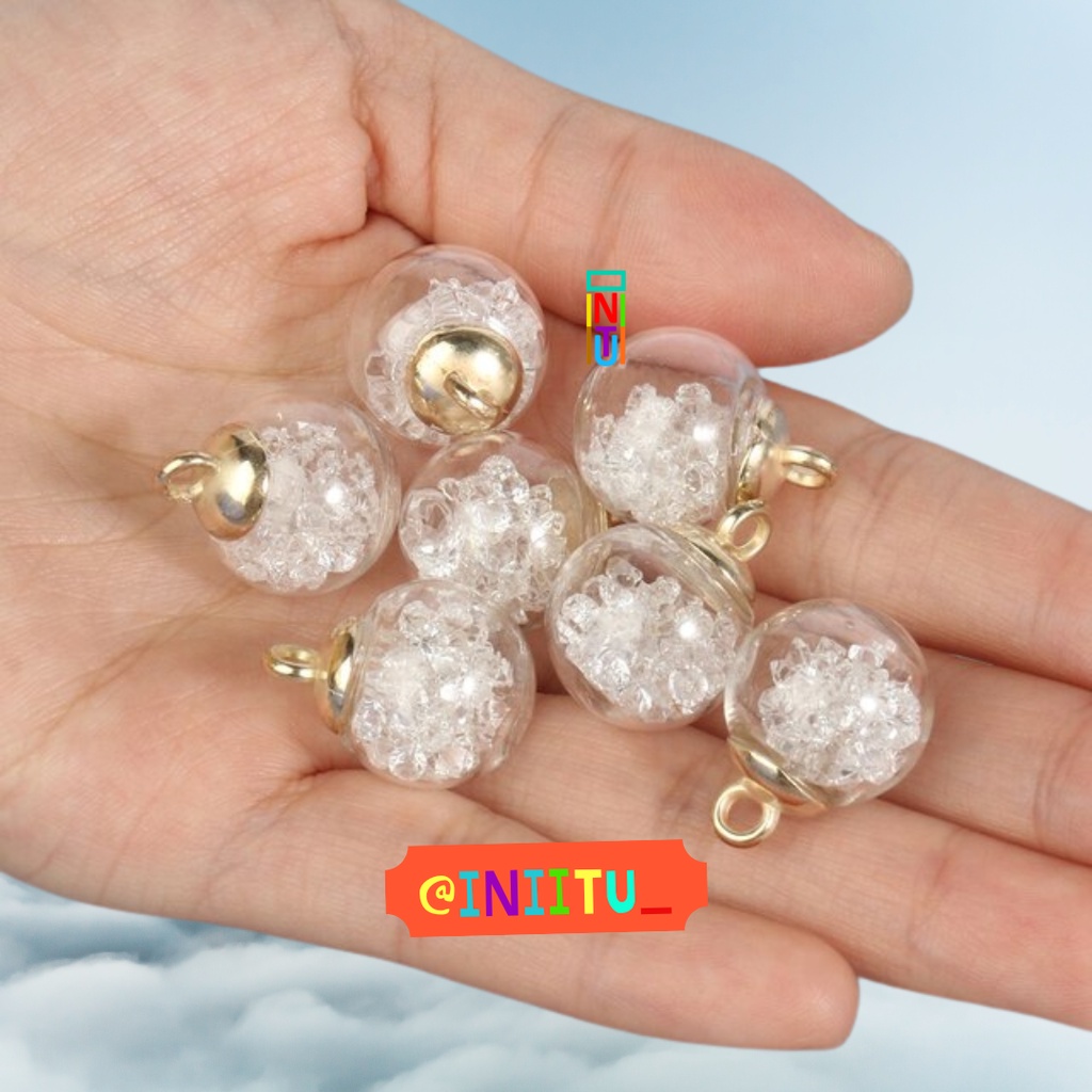 [Glass Ball Charms] Bola Kristal Bandul // Crystal Diamond Pendants For  Bracelet Necklace Earrings DIY Jewelry Making