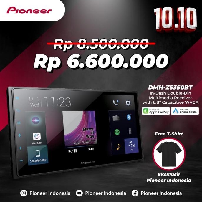 Jual Pioneer Double Din Android Auto Apple Car Play Headunit DMH ...
