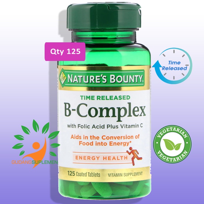 Jual Nature's Bounty B-COMPLEX Time Released 125 Tab Plus FOLIC ACID ...