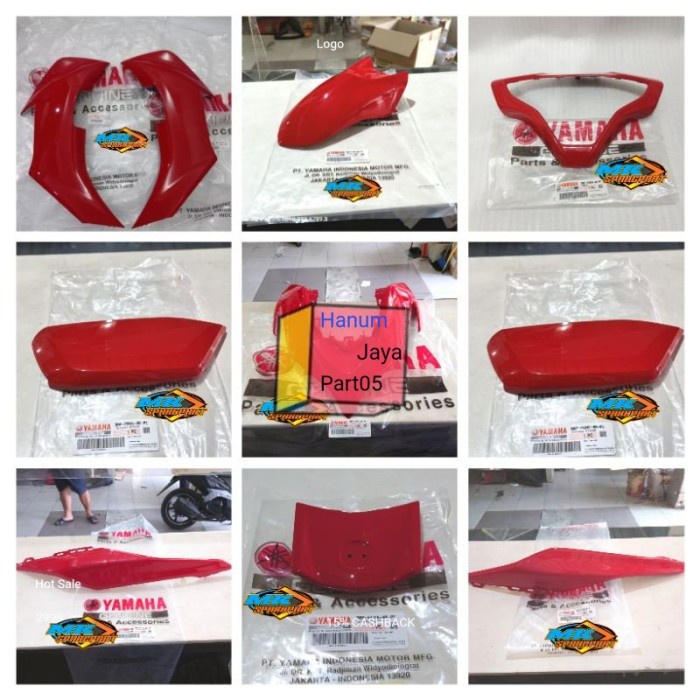 Jual Paket Full Set Body Halus Aerox New Connected Merah