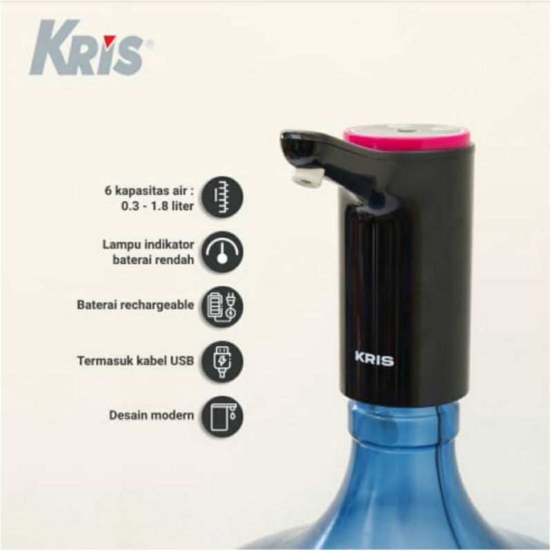 Jual Kris Pompa Air Galon Rechargeable Pompa Galon Pompa Air Galon