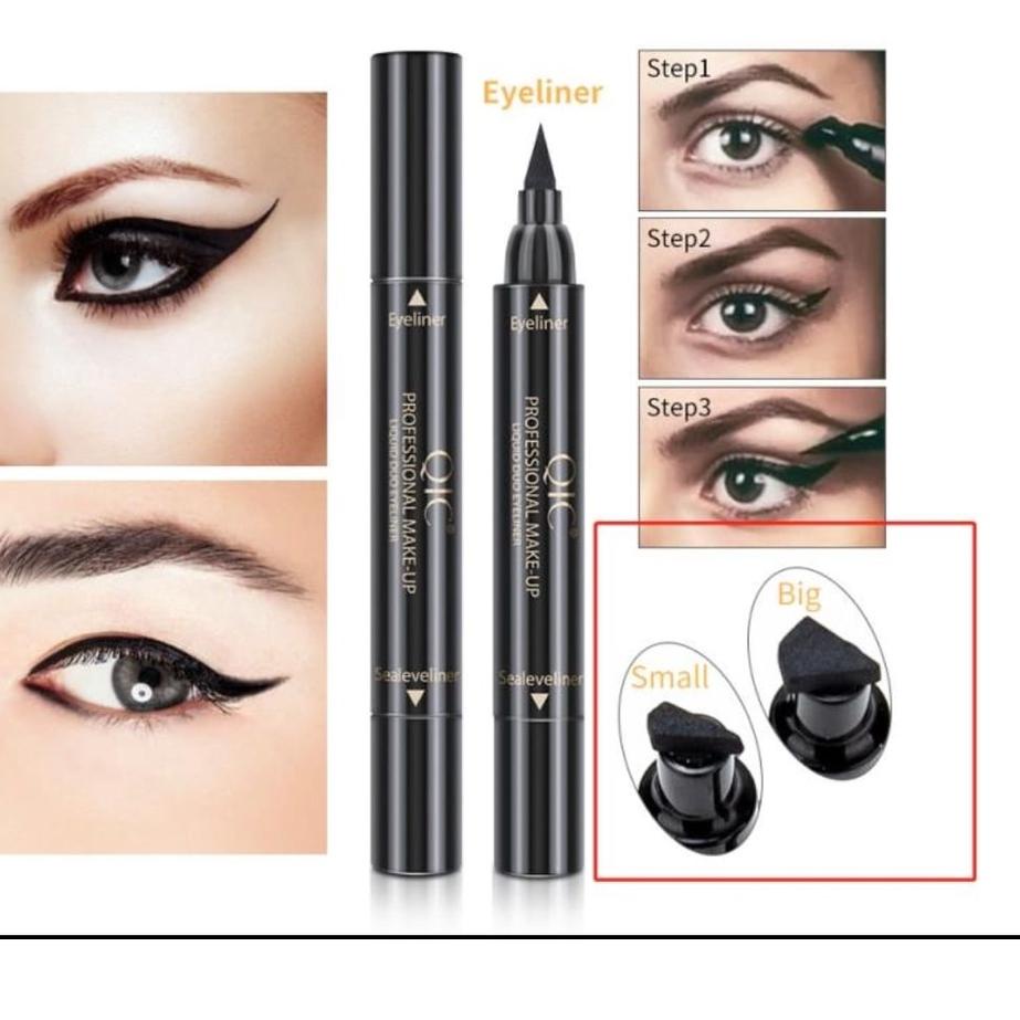 Jual Harga Terbaik(READYJKT) QIC LIQUID DUO EYELINER WING WITH STAMP