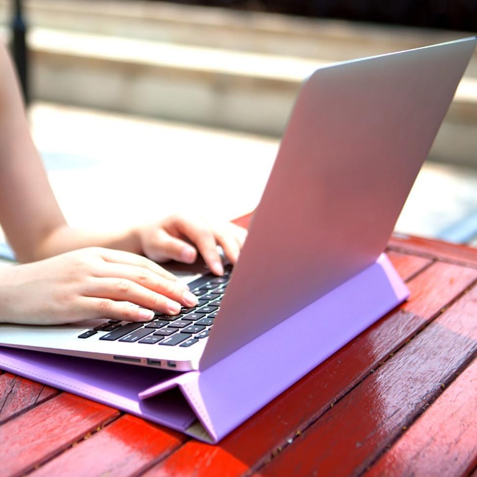 Jual Laptop Leather Sleeve Case bag + Stand For Any Laptop macbook Pro