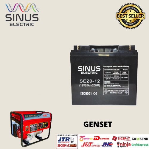 Jual aki genset 12v 20ah vrla baterai kering sinus tahan lama | Shopee