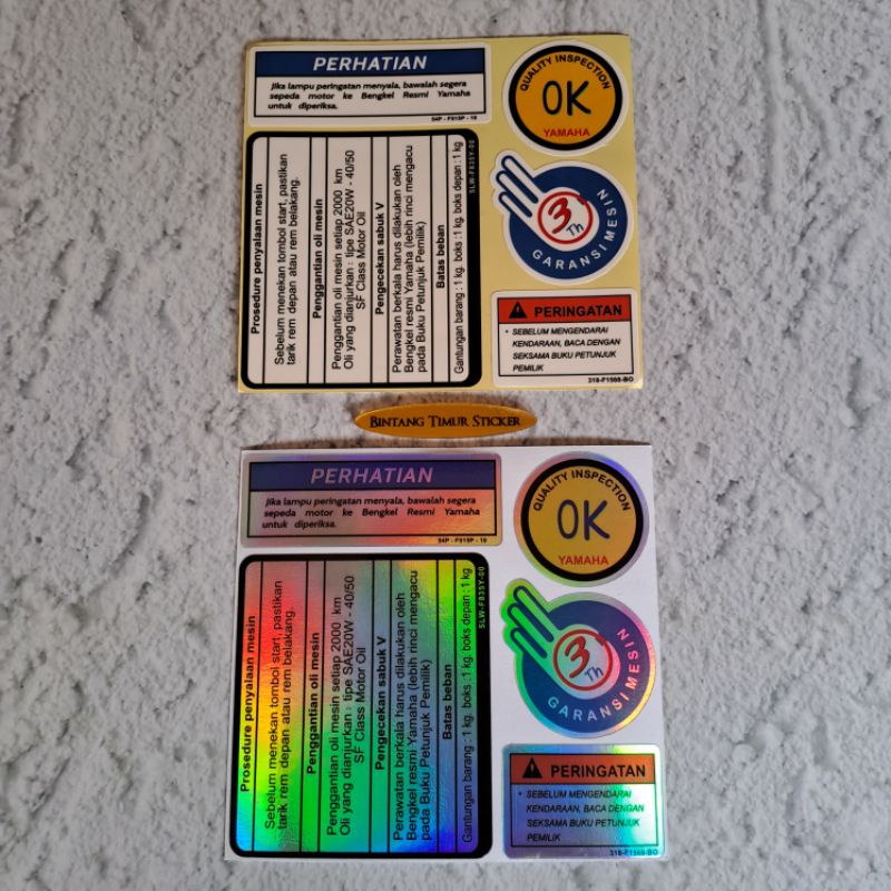 Jual STICKER WARNING PERINGATAN YAMAHA MIO XRIDE SOUL INDONESIA ...
