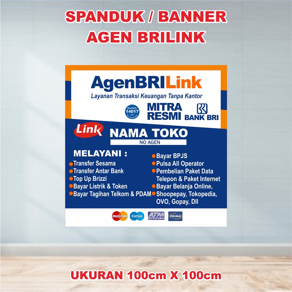 Jual Banner / Spanduk Agen BRILink Custom Nama Toko | Shopee Indonesia