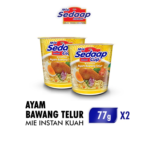 Jual Mie Sedaap Mie Instan Cup Ayam Bawang Telur 2 X 77 Gr Shopee