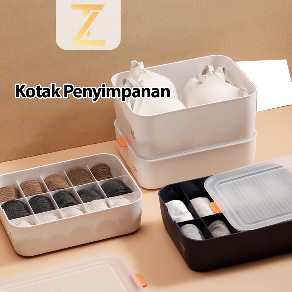 Jual Storage Box Penyimpanan Pakaian Dalam Lemari Sekat Laci Kotak Organizer Box Tempat Bra