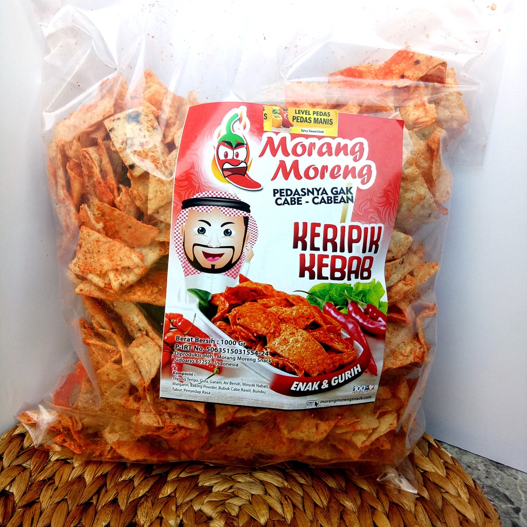 Jual Kripik Kebab Pedas 500gr Morang Moreng Keripik Tortilla Kulit