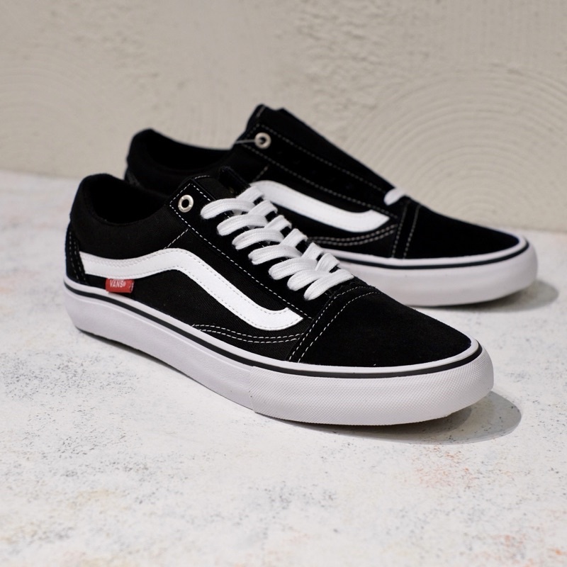 Jual SEPATU VANS OLDSKOOL PRO BLACK/WHITE (ORIGINAL) | Shopee Indonesia