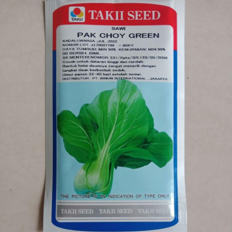 Jual Kekinian Benih Sawi Pakcoy Pak Choy Green 20 Ml Takii Seed