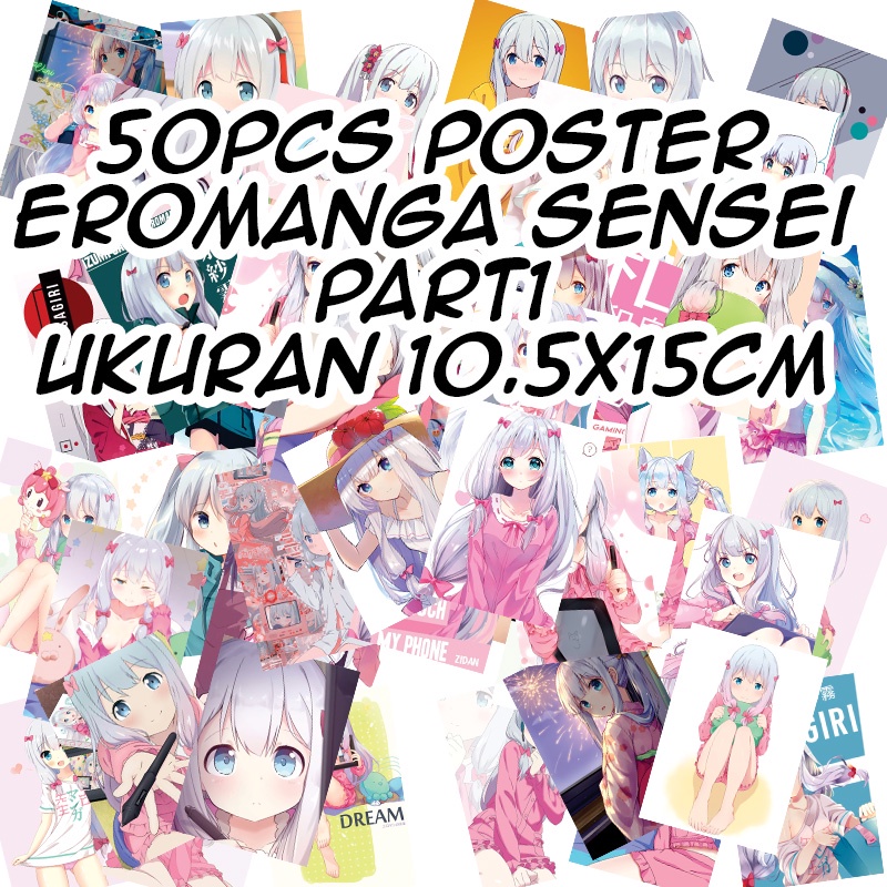 Jual (50lembar) Poster Dinding gambar poster collage eromanga sensei