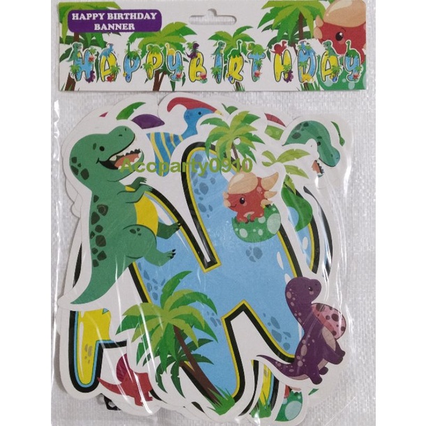 BANNER BIRTHDAY KARAKTER DINOSAURUS JUMBO / BANNER ULANG TAHUN