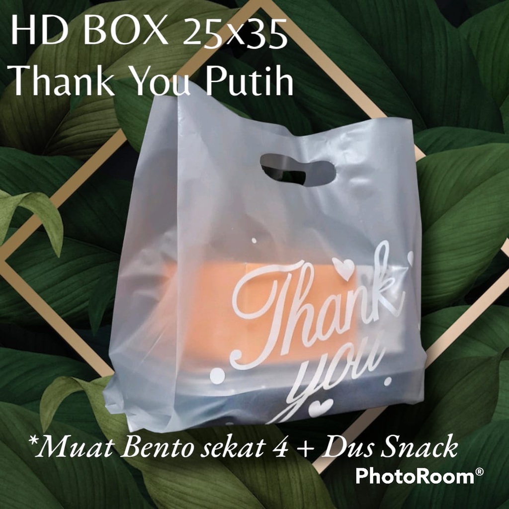 Jual Kantong Plastik Hd Box 25x35 Cm Motif Thank You Putih Isi 25lembar Kantong Plastik Dus Kue 3292