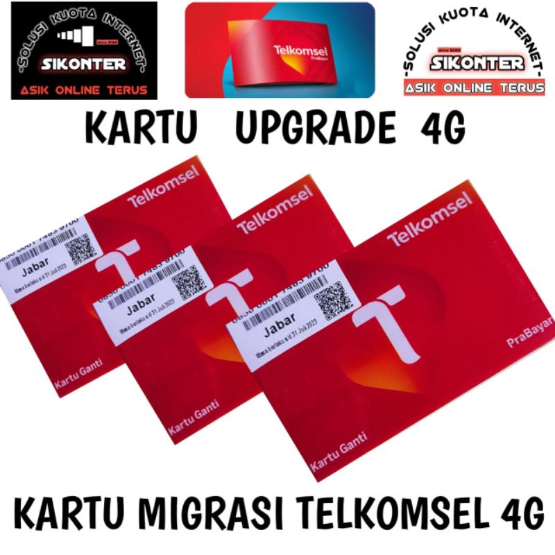 Jual Kartu upgrade 4G telkomsel / kartu migrasi 4G telkomsel Shopee