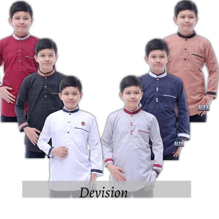 Jual baju Koko anak usia 5 Sampek 11 tahun kemeja Agam model lengan