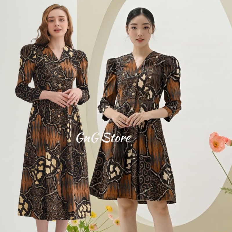 Jual Dress Batik 258 ALI/ 308 ALI/ Dress Batik Panjang/ Long Dress ...