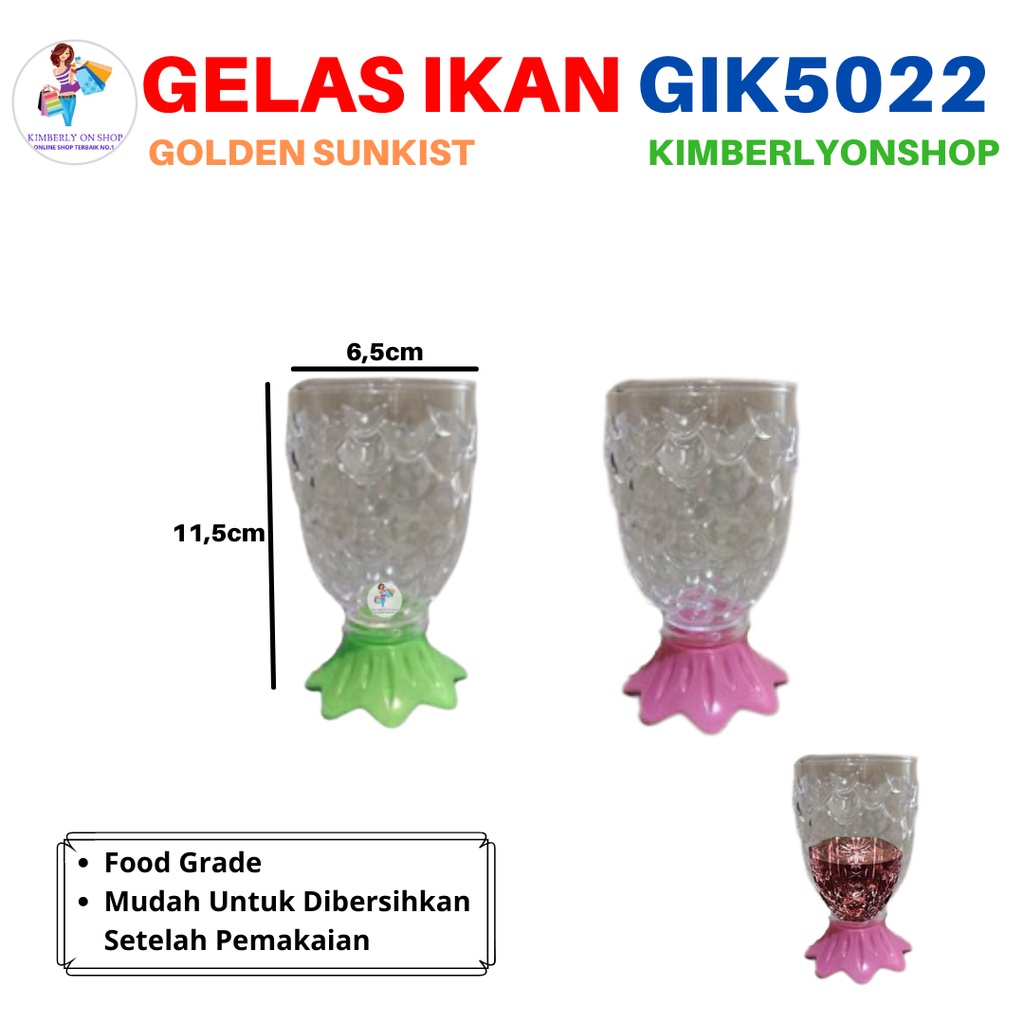Jual Gelas Ikan Golden Sunkist GIK 5022 Gelas Nanas Gelas Ekor Ikan