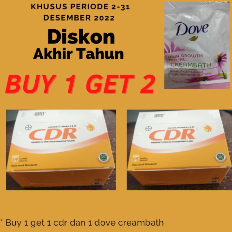 Jual CDR buy 1 get 1 (2 kotak isi 48 sachet) dan free 1 dove creambath ...
