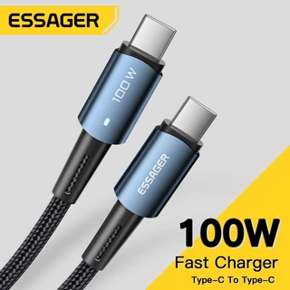 Essager Kabel Pengisian Cepat Tipe C Ke Tipe C 100W Untuk Samsung IP USB C Ke Kabel USB C 480Mbps