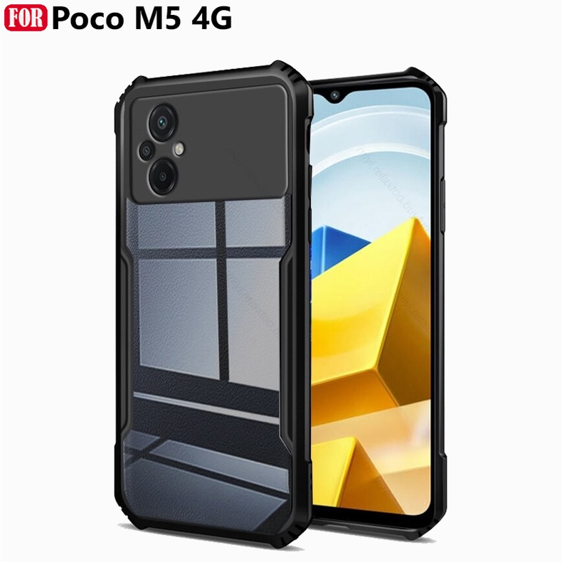 GOKEN Cover Per Xiaomi Poco M5 4G – Custodia Ibrida TPU/PC Con Supporto Orizzontale E Verticale – Antiurto E Antigraffio (Verde Militare)