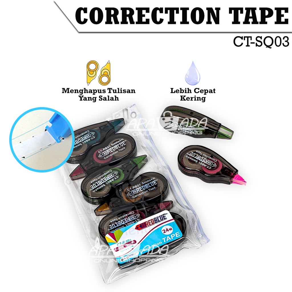 Jual Apazada Correction Tape 24m Isi 6 / Cortape / Corection Tape