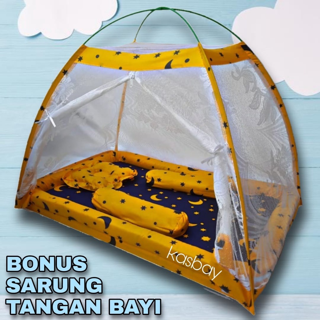 Jual Kasur Bayi Kelambu Set Lengkap Bantal Guling Bonus Sarung Tangan