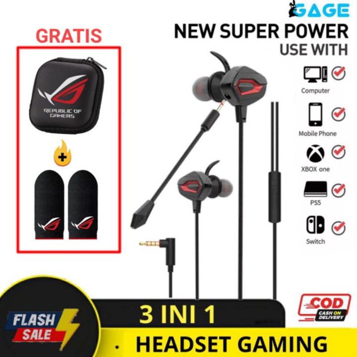 3IN1 - HEADSET GAMING WITH MIC FOR GAMING ML FF PUBG FULL BASS STREO ORIGINAL