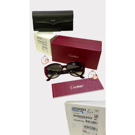 Jual sunglasses cartier maroon special edition complete set/kacamata ...
