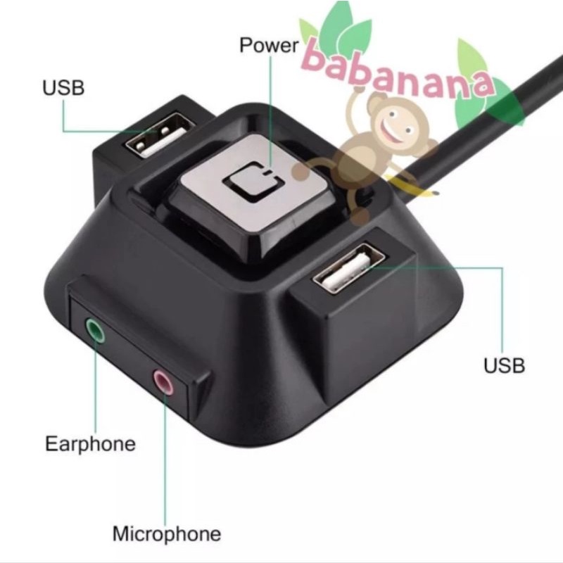 Jual Power reset switch button usb 9 pin audio michrophone front panel ...