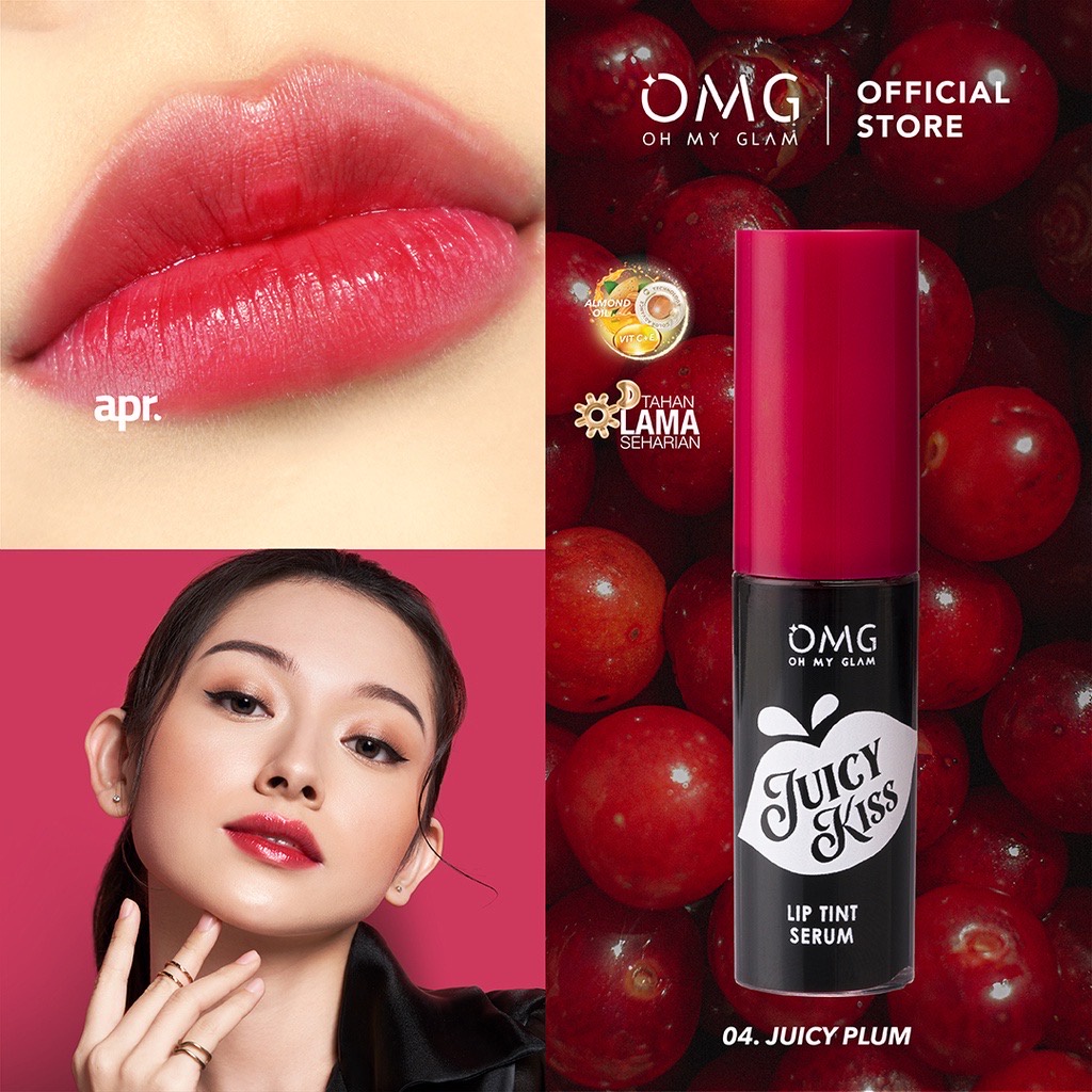 Jual OMG Oh My Glam Juicy Kiss Lip Tint / OMG Lip Tint Strawberry