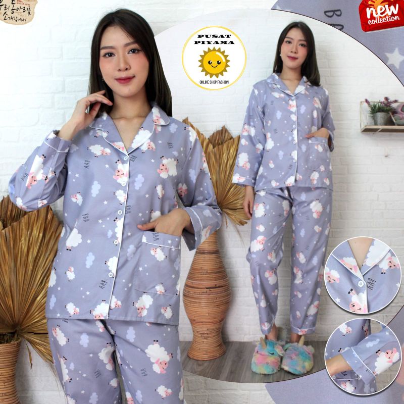 Jual Setelan Piyama Wanita Motif Lucu Baju Tidur Cewek Kekinian Abg ...