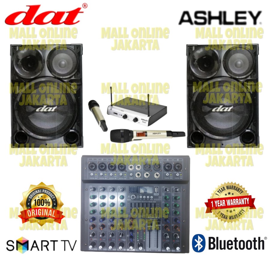 Jual Paket speaker aktif pasif dat 15 inch mixer 6 channel sound system ...
