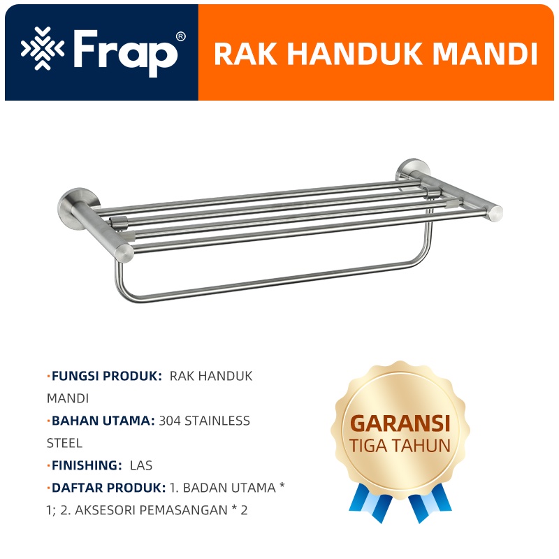 Jual FRAP IF30124 Double Rak dengan Gantungan Handuk Dinding Stainless ...