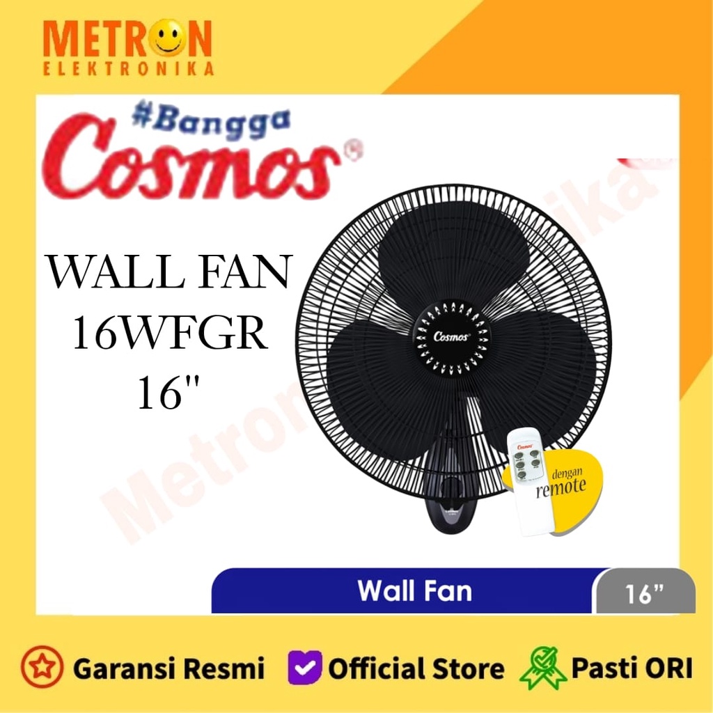 Jual COSMOS 16 WFGR WALL FAN 16 IN BLACK + REMOTE / KIPAS ANGIN DINDING ...