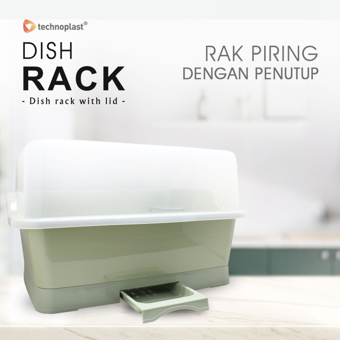 Jual TECHNOPLAST Dish Rack With Lid Rak Piring Dengan Tutup | Shopee ...