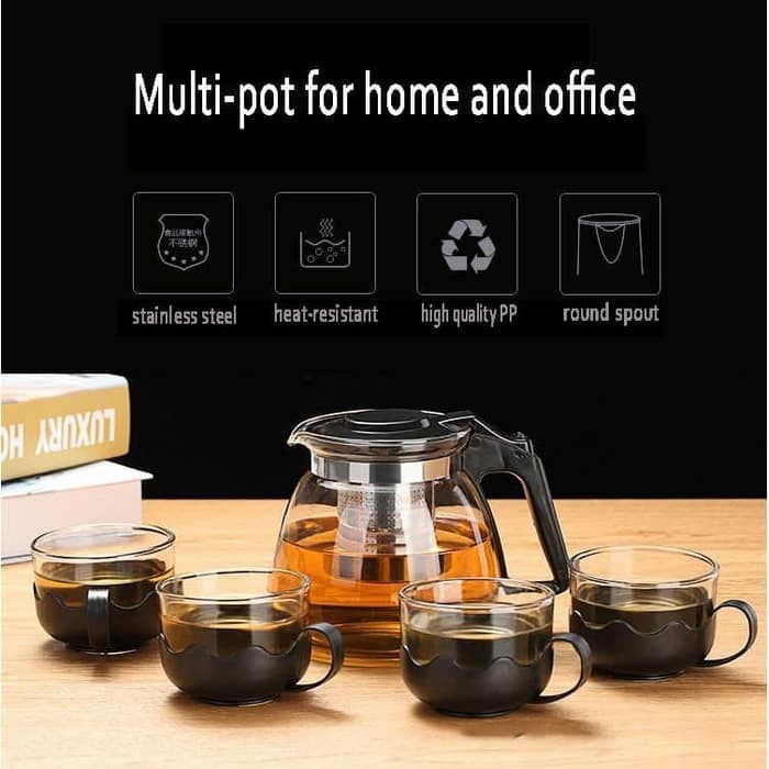 Jual Teapot Set 5 IN 1 tea pot kaca Teko Teh Shopee Indonesia