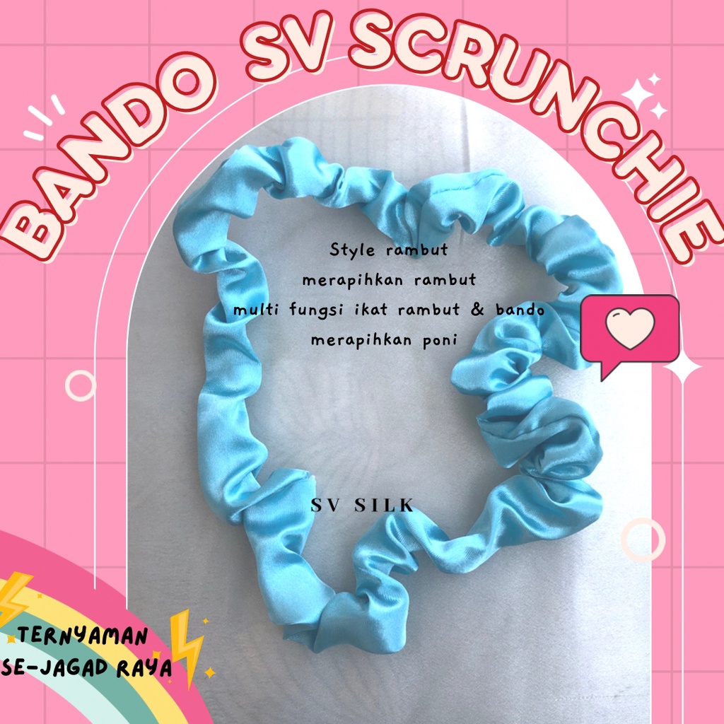 Jual Scrunchies Bando Royal Princess Bando Kerut Bando Korea Silk Satin Scrunchie Bando 