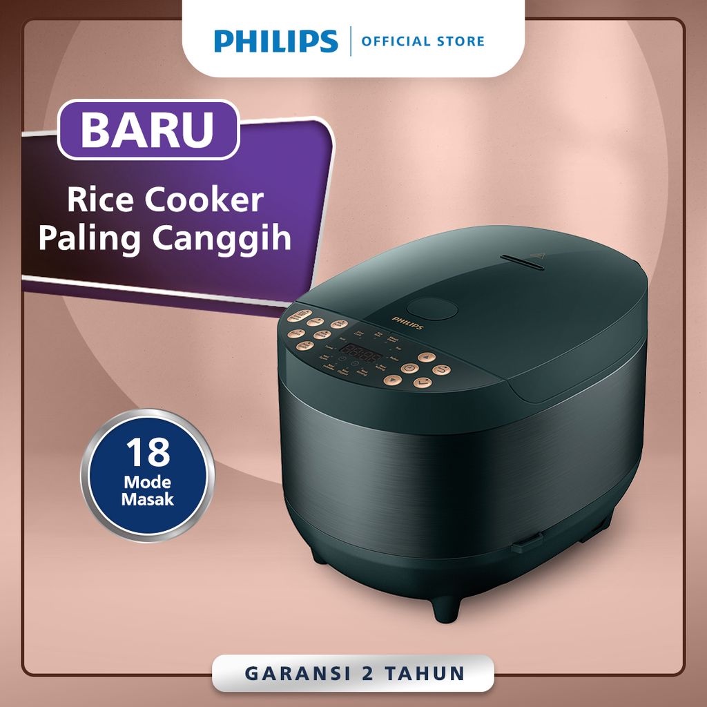 Jual PHILIPS 1.8L Digital Rice Cooker HD4515/91 400Watt Forest