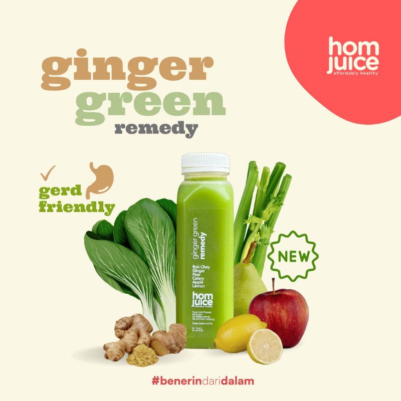 Jual Jus Sehat Jus Detox Cold Pressed Juice Homjuice Ginger Green