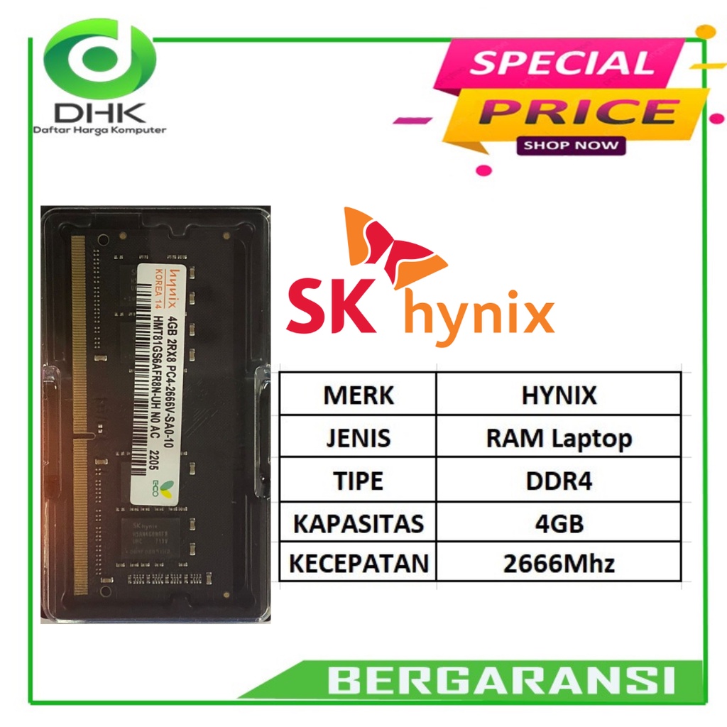 Jual Memory Hynix Sodimm Laptop DDR4 4GB PC2666 | Shopee Indonesia